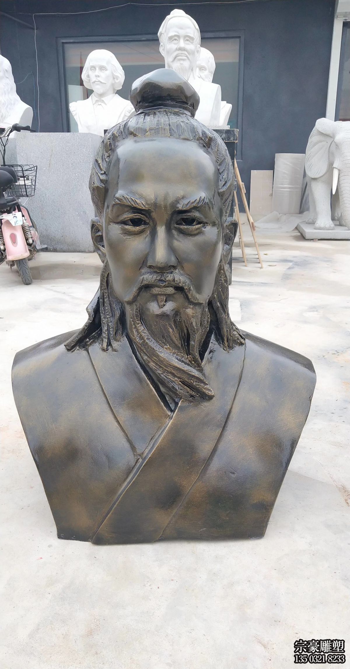 玻璃鋼仿銅歷史名人魯班半身像 玻璃鋼仿銅歷史名人魯班半身像